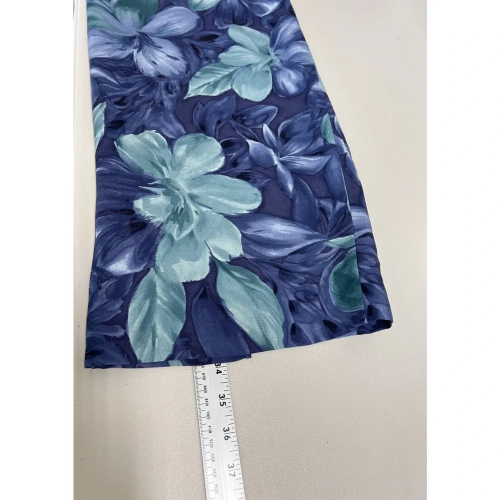 Vtg Talbots Pure Silk Wrap Maxi Skirt Womens Size 10 Petite Floral Vacation - Picture 9 of 12